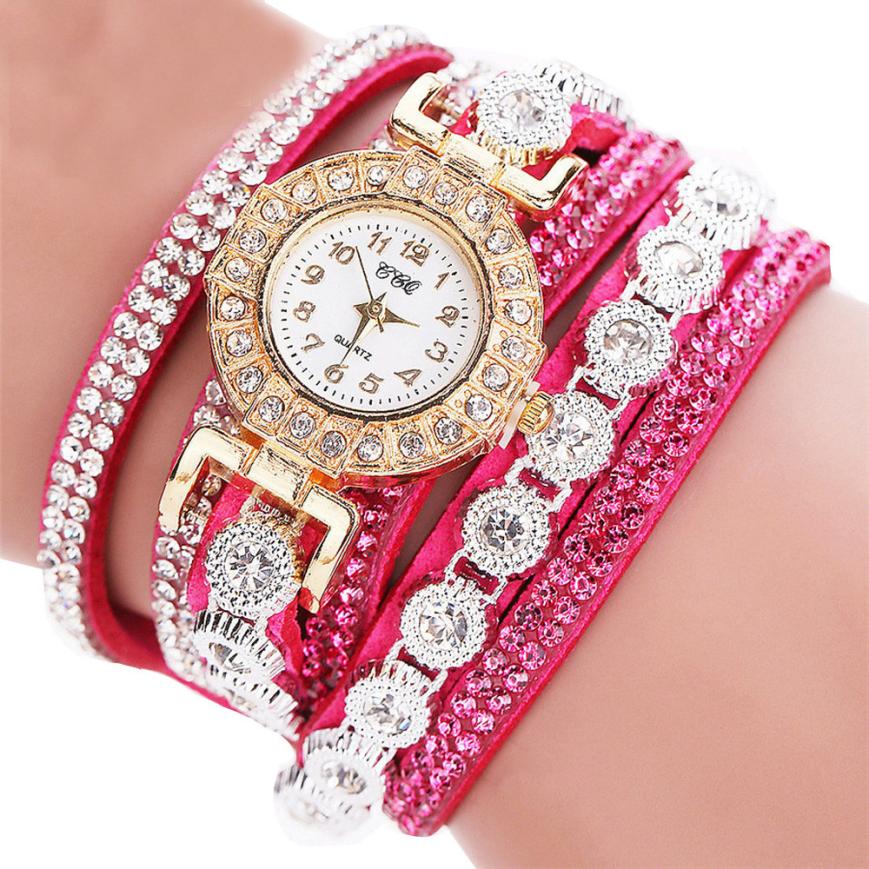 Luxury Rhinestone Crystal Bracelet Watch – Women’s Fashion Quartz Jewel