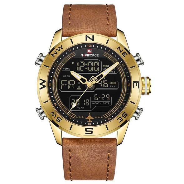NAVIFORCE 9144 Fashion Gold Men Sport Watches