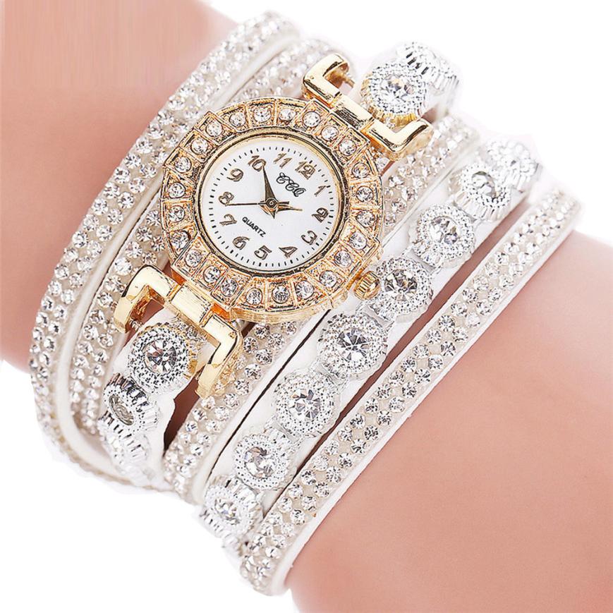 Luxury Rhinestone Crystal Bracelet Watch – Women’s Fashion Quartz Jewel