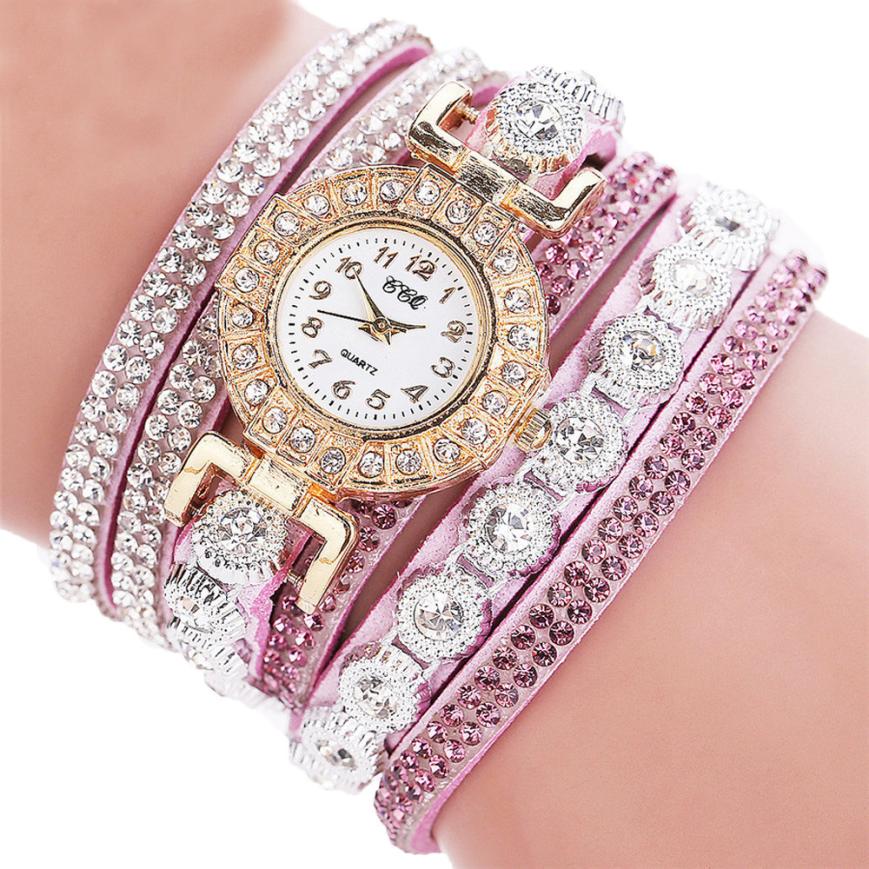 Luxury Rhinestone Crystal Bracelet Watch – Women’s Fashion Quartz Jewel