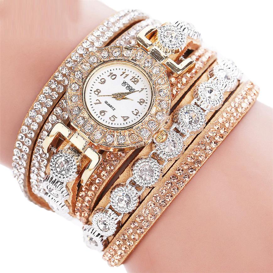 Luxury Rhinestone Crystal Bracelet Watch – Women’s Fashion Quartz Jewel