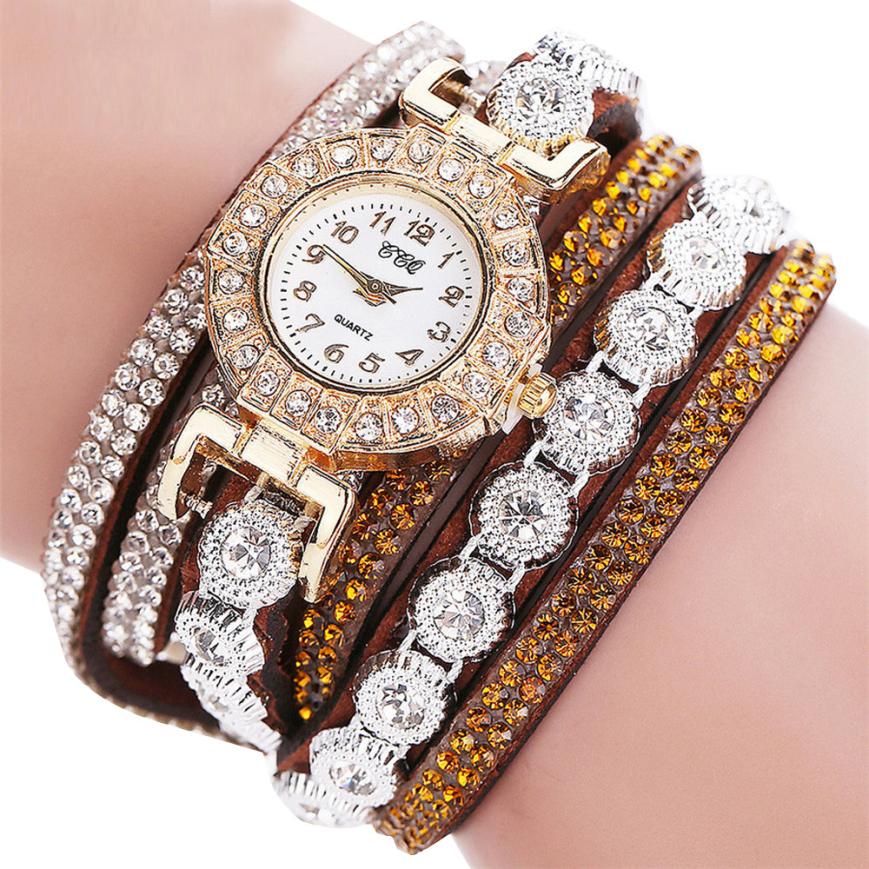 Luxury Rhinestone Crystal Bracelet Watch – Women’s Fashion Quartz Jewel