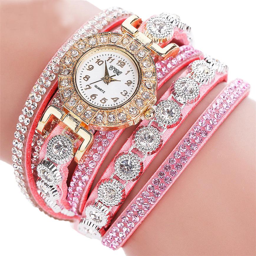 Luxury Rhinestone Crystal Bracelet Watch – Women’s Fashion Quartz Jewel