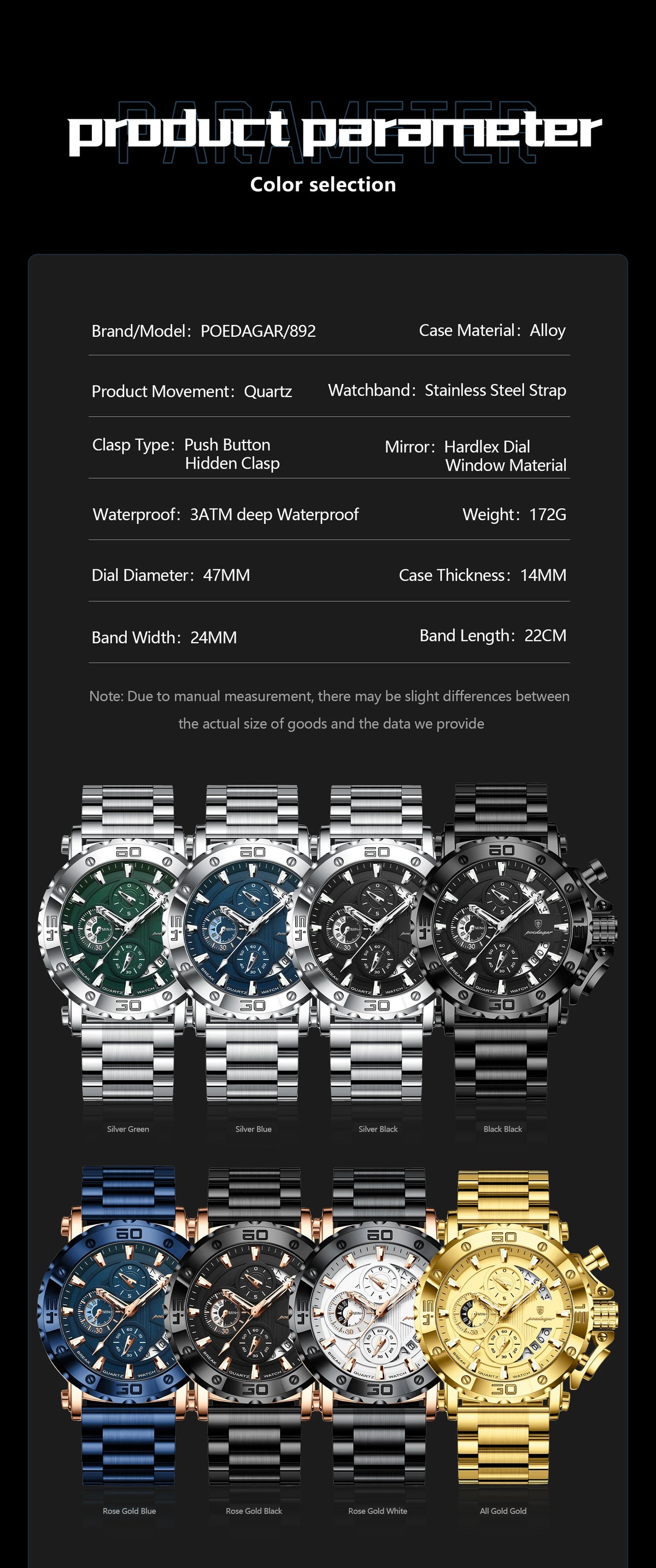 POEDAGAR Watch | Model 892