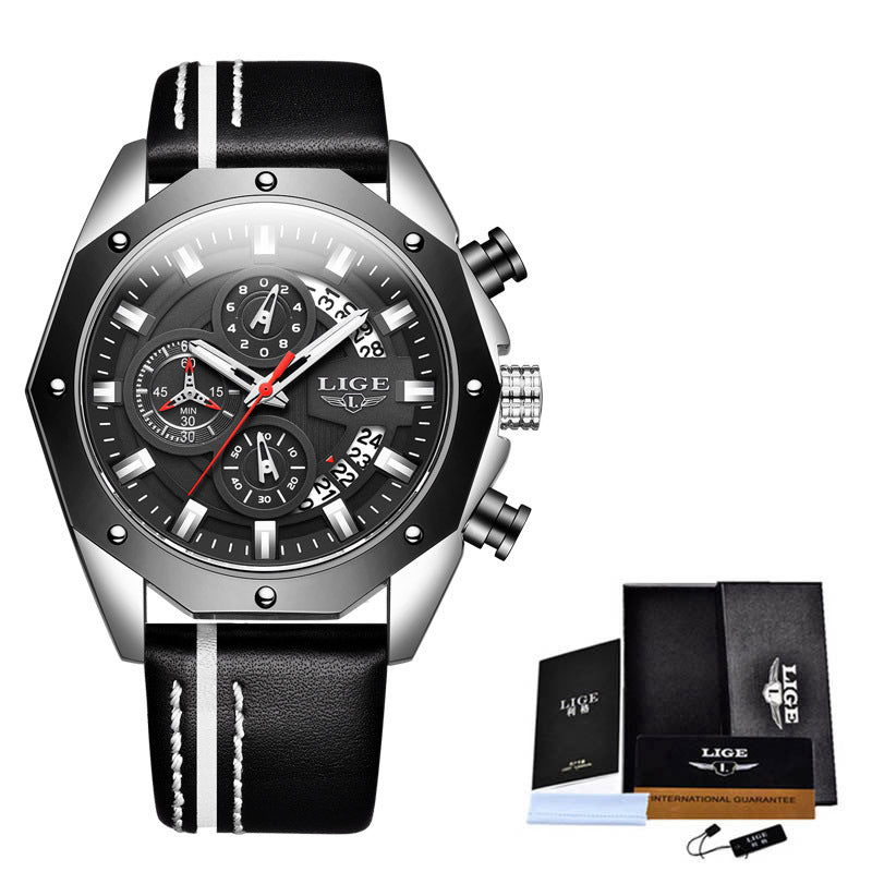 LIGE LG8908 | Sport-Luxury Chronograph Quartz Watch for Men
