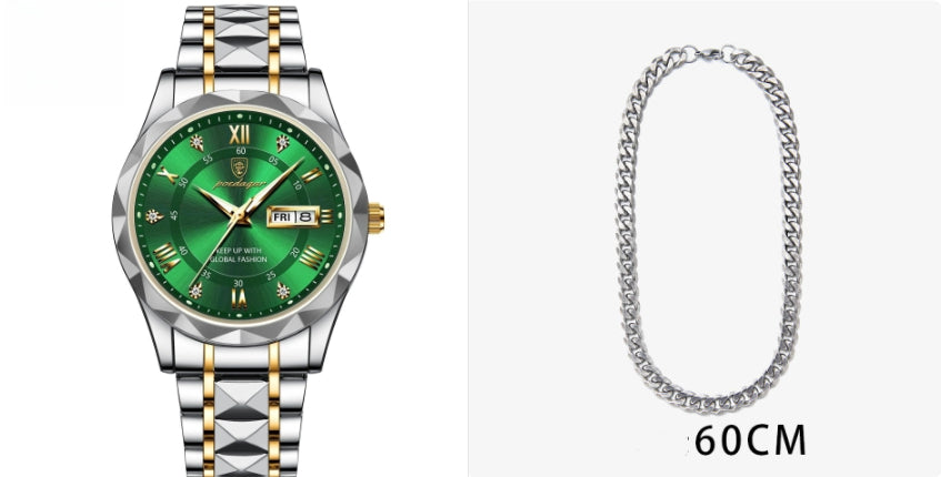 Luxury Men’s Ultra-Slim Double Calendar Quartz Watch – Luminous Business Masterpiece